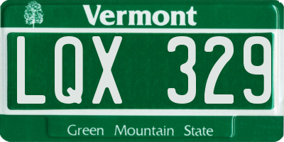 VT license plate LQX329