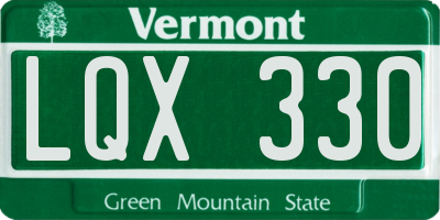 VT license plate LQX330