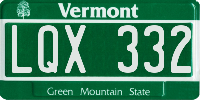 VT license plate LQX332