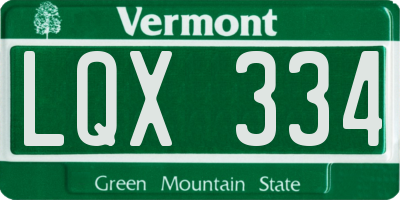 VT license plate LQX334