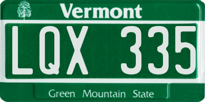 VT license plate LQX335