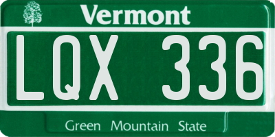 VT license plate LQX336