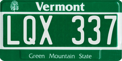 VT license plate LQX337