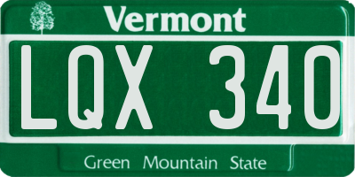 VT license plate LQX340