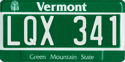 VT license plate LQX341