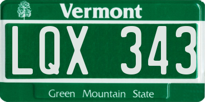VT license plate LQX343