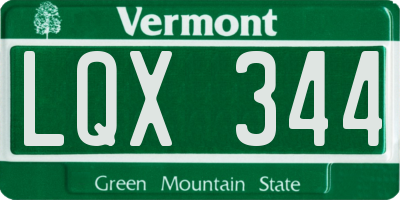 VT license plate LQX344
