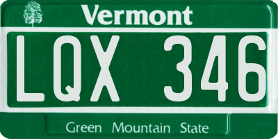 VT license plate LQX346