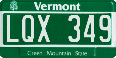 VT license plate LQX349