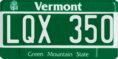 VT license plate LQX350
