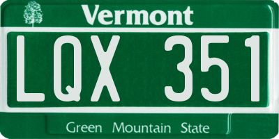 VT license plate LQX351