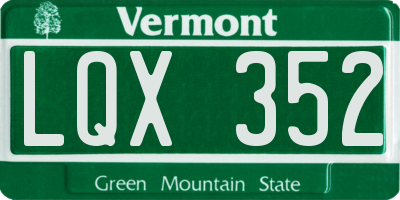 VT license plate LQX352