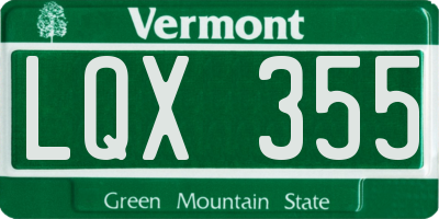 VT license plate LQX355