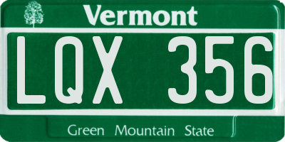 VT license plate LQX356