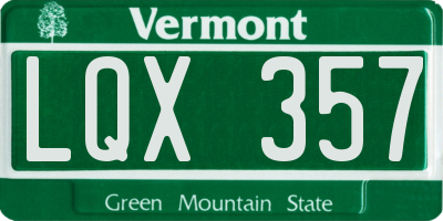 VT license plate LQX357