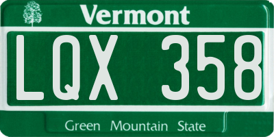 VT license plate LQX358