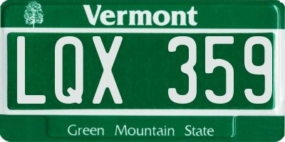 VT license plate LQX359