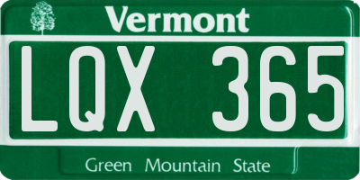 VT license plate LQX365