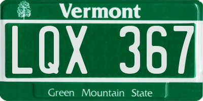 VT license plate LQX367