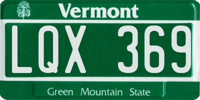 VT license plate LQX369