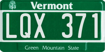 VT license plate LQX371