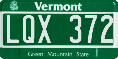 VT license plate LQX372