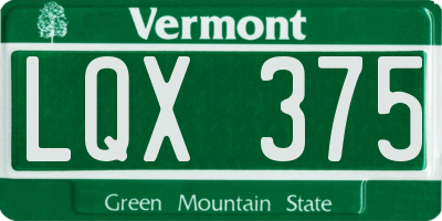 VT license plate LQX375