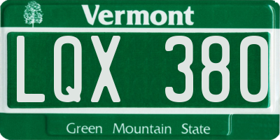 VT license plate LQX380