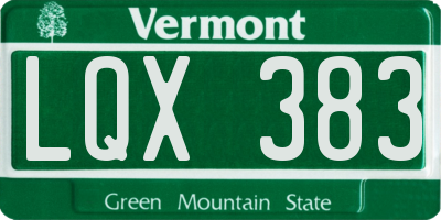 VT license plate LQX383