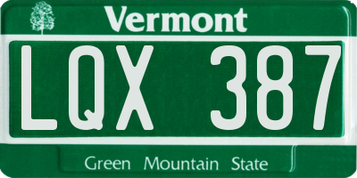 VT license plate LQX387
