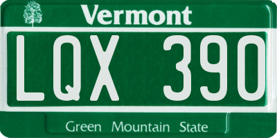 VT license plate LQX390