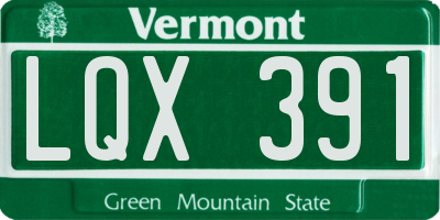 VT license plate LQX391