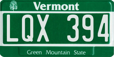 VT license plate LQX394