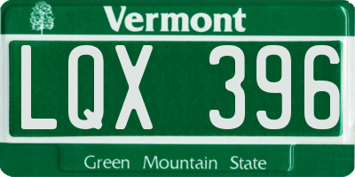 VT license plate LQX396