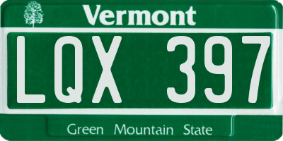 VT license plate LQX397
