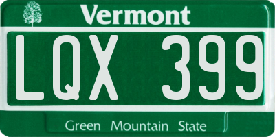 VT license plate LQX399