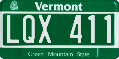 VT license plate LQX411
