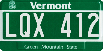 VT license plate LQX412