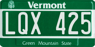 VT license plate LQX425