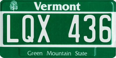 VT license plate LQX436