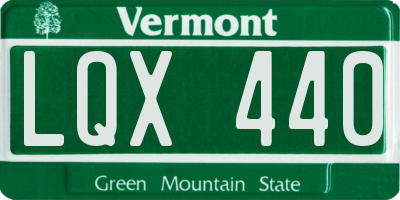 VT license plate LQX440