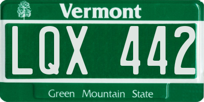 VT license plate LQX442