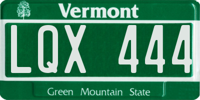 VT license plate LQX444
