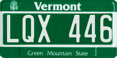 VT license plate LQX446