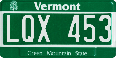 VT license plate LQX453
