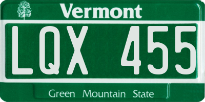 VT license plate LQX455