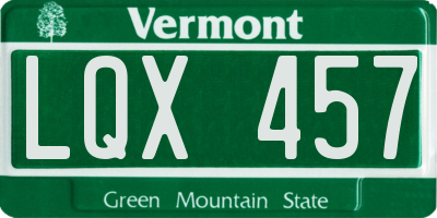 VT license plate LQX457