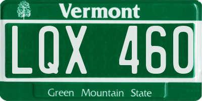 VT license plate LQX460