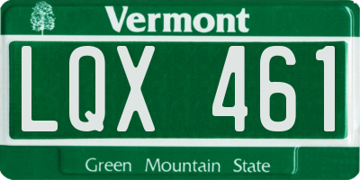 VT license plate LQX461