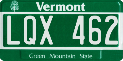 VT license plate LQX462